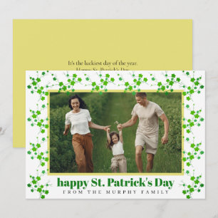 Minimalistisches Glücksklee St. Patrick's Day Foto Feiertagskarte