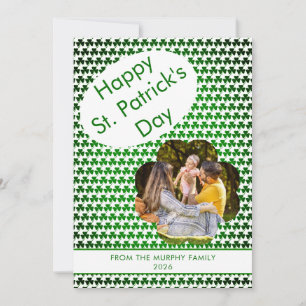 Minimalistisches Glücksklee St. Patrick's Day Foto Feiertagskarte