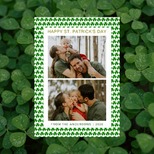 Minimalistisches Glücksklee St. Patrick's Day Foto Feiertagskarte
