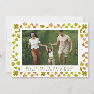 Minimalistisches Glücksklee St. Patrick's Day Foto Feiertagskarte