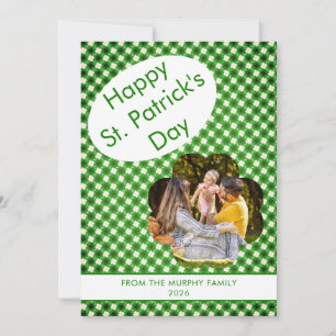 Minimalistisches Glücksklee St. Patrick's Day Foto Feiertagskarte