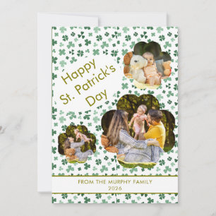 Minimalistisches Glücksklee St. Patrick's Day Foto Feiertagskarte