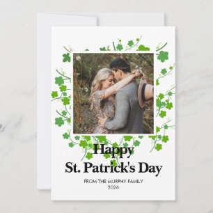 Minimalistisches Glücksklee St. Patrick's Day Foto Feiertagskarte