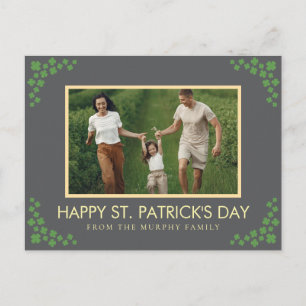Minimalistisches Glücksklee St. Patrick's Day Foto Feiertagspostkarte