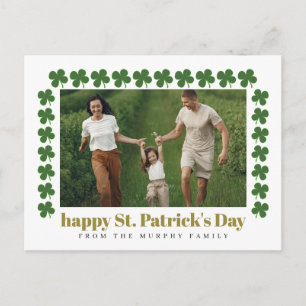 Minimalistisches Glücksklee St. Patrick's Day Foto Feiertagspostkarte