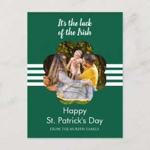Minimalistisches Glücksklee St. Patrick's Day Foto Feiertagspostkarte