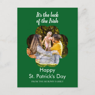 Minimalistisches Glücksklee St. Patrick's Day Foto Feiertagspostkarte