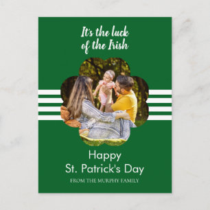 Minimalistisches Glücksklee St. Patrick's Day Foto Feiertagspostkarte