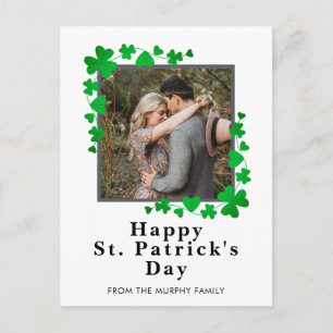 Minimalistisches Glücksklee St. Patrick's Day Foto Feiertagspostkarte