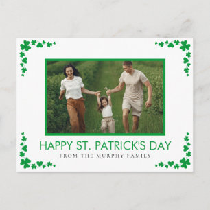 Minimalistisches Glücksklee St. Patrick's Day Foto Feiertagspostkarte