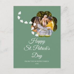Minimalistisches Glücksklee St. Patrick's Day Foto Feiertagspostkarte