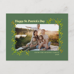 Minimalistisches Glücksklee St. Patrick's Day Foto Feiertagspostkarte