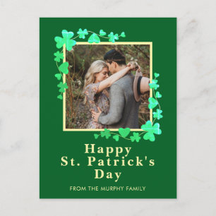 Minimalistisches Glücksklee St. Patrick's Day Foto Feiertagspostkarte