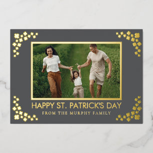 Minimalistisches Glücksklee St. Patrick's Day Foto Folien Feiertagskarte