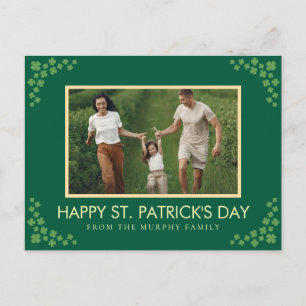 Minimalistisches Glückskleeblatt St. Patrick's Day Feiertagspostkarte