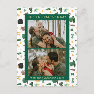 Minimalistisches Glückskleeblatt St. Patrick's Day Feiertagspostkarte