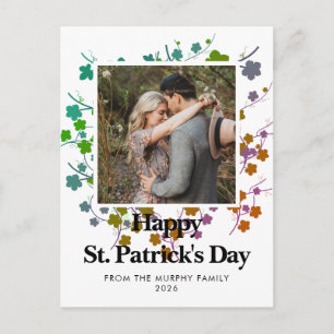 Minimalistisches Glückskleeblatt St. Patrick's Day Feiertagspostkarte