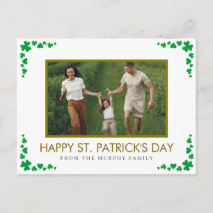 Minimalistisches Glückskleeblatt St. Patrick's Day Feiertagspostkarte