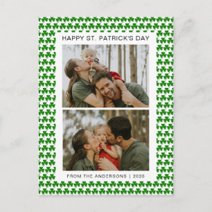 Minimalistisches Glückskleeblatt St. Patrick's Day Feiertagspostkarte