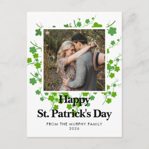 Minimalistisches Glückskleeblatt St. Patrick's Day Feiertagspostkarte
