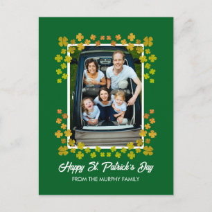 Minimalistisches Glückskleeblatt St. Patrick's Day Feiertagspostkarte
