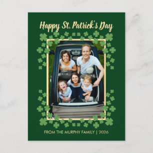 Minimalistisches Glückskleeblatt St. Patrick's Day Feiertagspostkarte