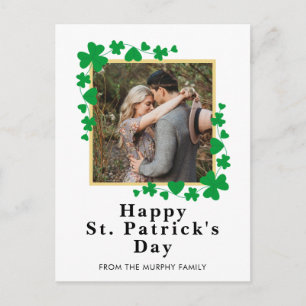 Minimalistisches Glückskleeblatt St. Patrick's Day Feiertagspostkarte