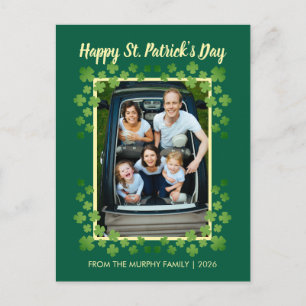 Minimalistisches Glückskleeblatt St. Patrick's Day Feiertagspostkarte