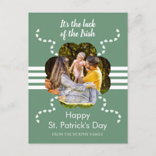 Minimalistisches Glückskleeblatt St. Patrick's Day Feiertagspostkarte