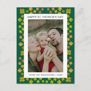 Minimalistisches Glückskleeblatt St. Patrick's Day Feiertagspostkarte