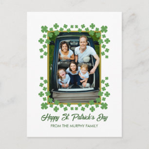 Minimalistisches Glückskleeblatt St. Patrick's Day Feiertagspostkarte