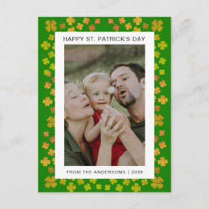 Minimalistisches Glückskleeblatt St. Patrick's Day Feiertagspostkarte