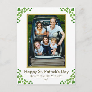 Minimalistisches Glückskleeblatt St. Patrick's Day Feiertagspostkarte