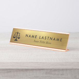 Minimalistisches Gold-Anwaltsbüro Schreibtischnamensplakette