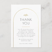 Minimalistisches Gold Arch Wedding Foto Vielen Dan Dankeskarte (Vorderseite)