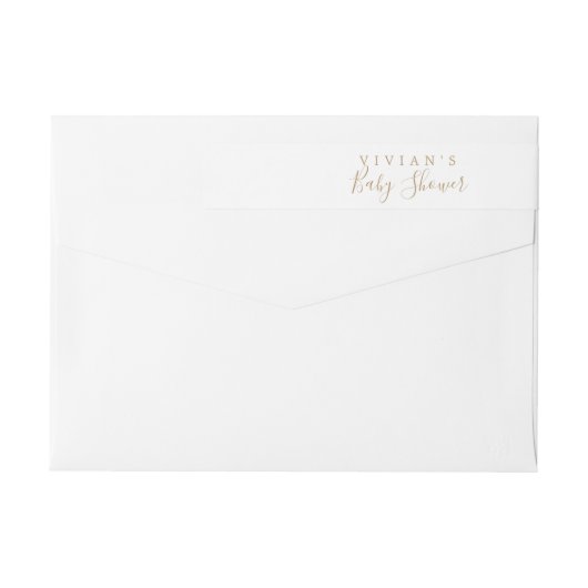 Minimalistisches Gold-Baby-Duschbad rund um das Et (Rückseite)