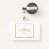 Minimalistisches Gold-Boder-Rahmen Ausweis (Rückseite mit Rechteck)