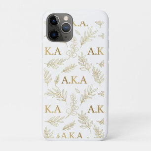 Minimalistisches Gold-Botanik-Linienkunst-Monogram Case-Mate iPhone Hülle