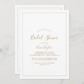 Minimalistisches Gold-Brautparty Einladung (Vorne/Hinten)