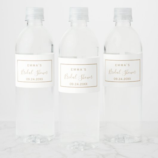 Minimalistisches Gold Bridal Water Flasche Wasserflaschenetikett (Flaschen)