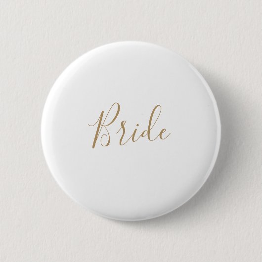 Minimalistisches Gold-Bride-Brautparty Button (Vorderseite)