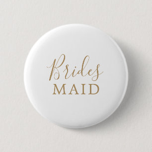 Minimalistisches Gold Bridesmaid-Brautparty Button