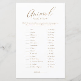 Minimalistisches Gold Calligraphy Baby Gestation G