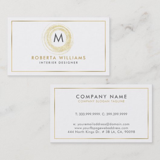 Minimalistisches Gold-Circle-Logo Visitenkarte (Vorne/Hinten)