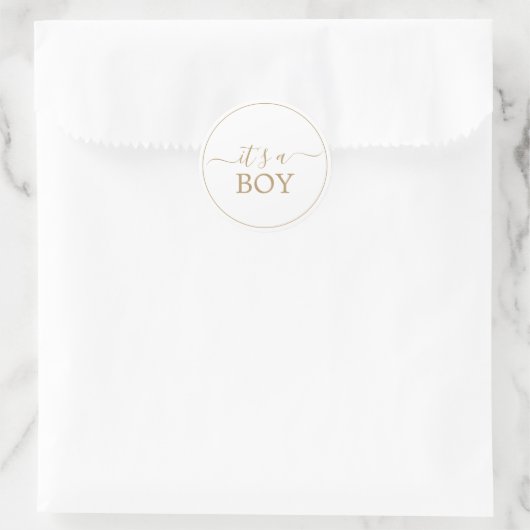 Minimalistisches Gold Es ist ein Boy Sticker (Tasche)
