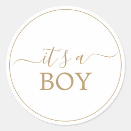 Minimalistisches Gold Es ist ein Boy Sticker