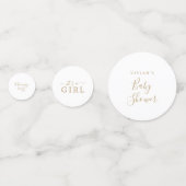 Minimalistisches Gold Es ist ein Mädchenduschtisch Konfetti (Vorderseiten)