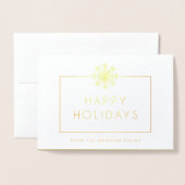 Minimalistisches Gold Fox Business Logo Folienkarte (Vorderseite mit Umschlag)