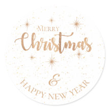 Minimalistisches Gold Frohe Weihnachten und Glück 