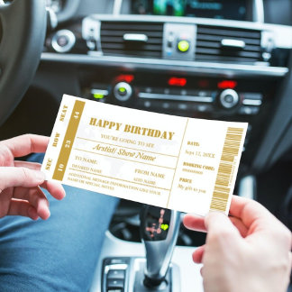 Minimalistisches Gold Geburtstagsgeschenk Konzert Einladung